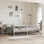 vidaXL Cadre de lit métal sans matelas et pied de lit blanc 200x200 cm