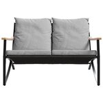 vidaXL Banc de jardin avec coussins 120 cm noir acier