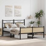 vidaXL Cadre de lit sans matelas chêne sonoma 137x190 cm