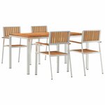 vidaXL Ensemble de repas extérieur 5 pc 150 x 90 x 75 cm
