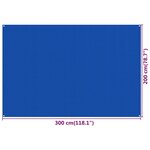 Vidaxl tapis de tente 200x300 cm bleu pehd