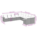 vidaXL Salon de jardin avec coussins 10 Pièces beige résine tressée