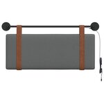 vidaXL Tête de lit suspendue Avec lumière LED Gris foncé PU antique