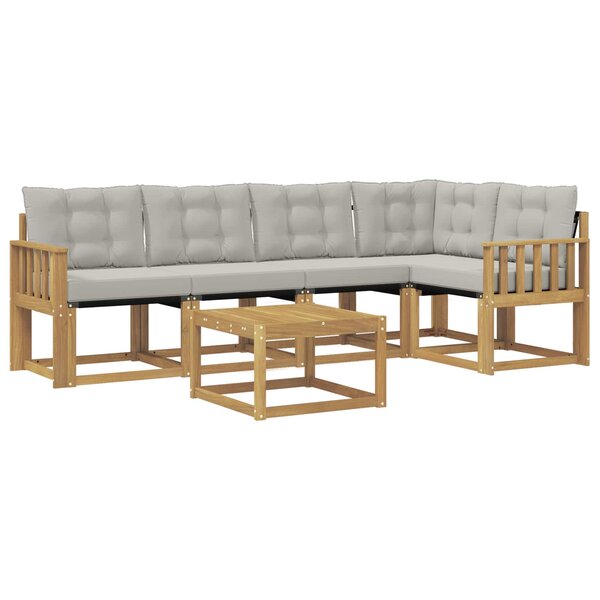 vidaXL Ensemble de canapés d'extérieur 6 pc Blanc et gris clair