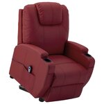 vidaXL Fauteuil Rouge bordeaux Similicuir