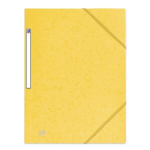 Chemise A4 carte lustrée TOP File 3 rabats à élastique JAUNE OXFORD