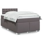 vidaXL Sommier à lattes de lit avec matelas Gris 120x200 cm Similicuir