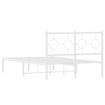 vidaXL Cadre de lit métal sans matelas et tête de lit blanc 120x190 cm