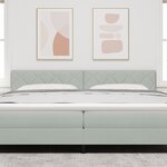 vidaXL Tête de lit LED Gris Clair Set de 2 Gris clair Tissu  Bois 200 cm