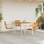Ensemble de repas de jardin 5 pièces en bois d'acacia vidaXL