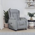 vidaXL Fauteuil inclinable électrique Gris clair Tissu
