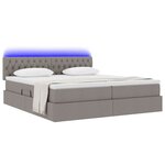 vidaXL Lit de rangement LED avec matelas Taupe 180 x 200 cm Tissu