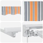 vidaXL Auvent rétractable manuel Orange  Gris  Bleu  Blanc 4 5 × 3 m