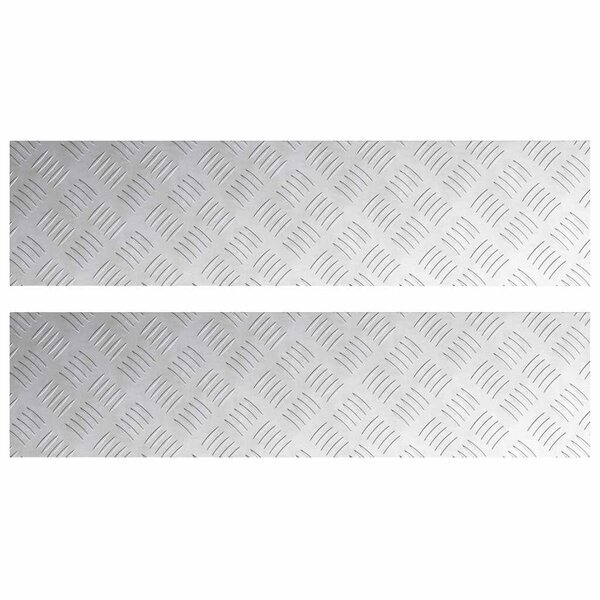 vidaXL Plaques à damier 2 Pièces Argent 80 x 20 cm Aluminium