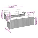 vidaXL Ensemble de canapé de jardin avec coussin 9 Pièces Noir polyrotin