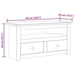 vidaXL Meuble TV d'angle 93x49x49 cm Pin solide Assortiment Panama