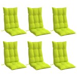 vidaXL Coussins de chaise à dossier haut lot de 6 vert vif