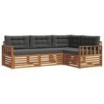 vidaXL Ensemble de canapés d'extérieur 4 Pièces Naturel et Anthracite