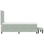 vidaXL Lit à ressorts avec matelas Gris clair 100 x 200 cm Velours