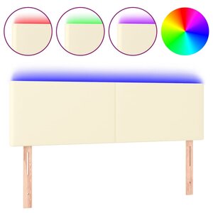 vidaXL Tête de lit à LED Crème 144x5x78/88 cm Similicuir
