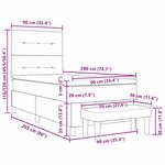 vidaXL Lit à Sommier avec Matelas & Banc Marron Foncé 90x200 cm Tissu