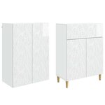 vidaXL Ensemble de Meubles 2 Pièces Blanc brillant Bois d'ingénierie