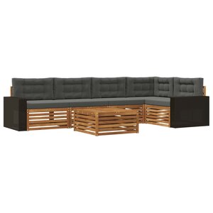 vidaXL Ensemble de canapés d'extérieur 6 pc Naturel et Anthracite