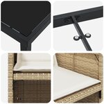 vidaXL Ensemble de repas de jardin 9 pièces avec coussins beige en rotin poly