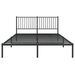 vidaXL Cadre de lit métal sans matelas et tête de lit noir 160x200 cm