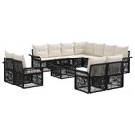 vidaXL Ensemble de canapé de jardin 12 Pièces Noir et blanc crème