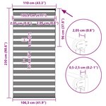 vidaXL Store zèbre gris clair largeur du tissu 105 9 cm polyester