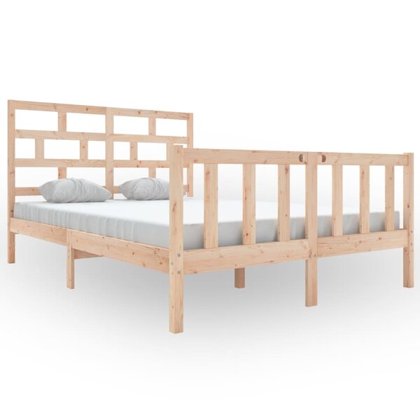 vidaXL Cadre de lit Bois de pin massif 140x200 cm