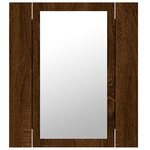 vidaXL Armoire à miroir LED de salle de bain chêne marron 40x12x45 cm