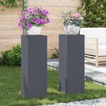 vidaXL Supports pour plantes 2 Pièces Anthracite 24 x 24 x 75 cm Acier