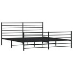 vidaXL Cadre de lit métal sans matelas avec pied de lit noir 200x200cm