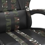 vidaXL Chaise de jeu Noir et camouflage Similicuir