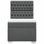 vidaXL Sommier à lattes de lit avec matelas Gris foncé 100x200cm Tissu