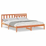 vidaXL Cadre de lit Marron cire 200 x 200 cm Bois massif en pin