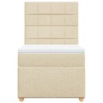 vidaXL Sommier à lattes de lit et matelas Crème 90x190 cm Tissu