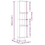 vidaXL Armoire de bain chêne marron 30x30x190 cm bois d'ingénierie