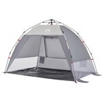 vidaXL Tente de plage 2 personnes gris libération rapide imperméable