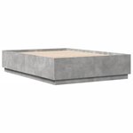 vidaXL Cadre de lit avec LED sans matelas gris béton 150x200 cm