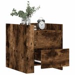 vidaXL Table de chevet chêne fumé 45x50x50 cm bois d'ingénierie