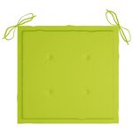 vidaXL Chaises de jardin lot de 6 avec coussins vert vif Bois de teck
