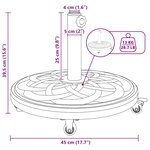 vidaXL Pied de parasol Noir Ø38-48 mm