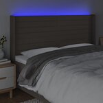 vidaXL Tête de lit à LED Taupe 203x16x118/128 cm Tissu