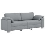 Canapé 3 pièces avec coussins en tissu gris clair