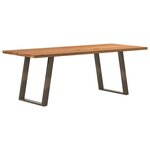 vidaXL Table à manger marron clair bois de chêne massif rectangulaire
