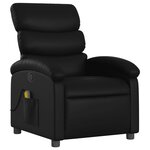 vidaXL Fauteuil de massage inclinable noir similicuir