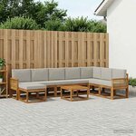 vidaXL Ensemble de canapés d'extérieur 9 pc Naturel et gris clair